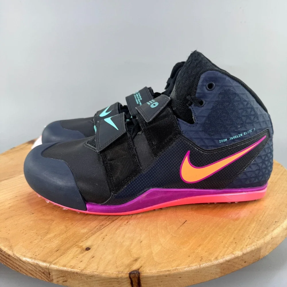 Nike Zoom Javelin Elite 3 Mens Size 11.5 Track Shoes Black Obsidian Orange Pulse